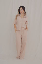 Conjunto Filipina Beige- pantalón+camisa manga larga