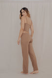 Conjunto Miel Mocca- Croptop + pantalón