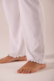 Pijama de mujer Soft color blanco – camisa clásica y pantalón relajado