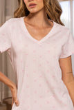 Pijama Amaranda moños Rosa pastel- Pantalón+ Camiseta