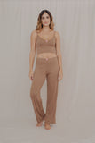 Conjunto Miel Mocca- Croptop + pantalón