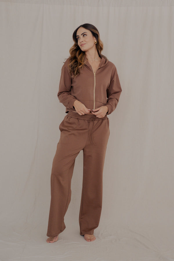Conjunto Renacer Chocolate- Jogger + zipper hoddie