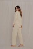 Conjunto Rosé amarillo+ pantalón+camisa manga larga