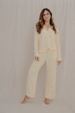Conjunto Rosé amarillo+ pantalón+camisa manga larga