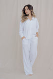 Conjunto Rosé Blanco+ pantalón+camisa manga larga