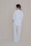 Conjunto Rosé Blanco+ pantalón+camisa manga larga