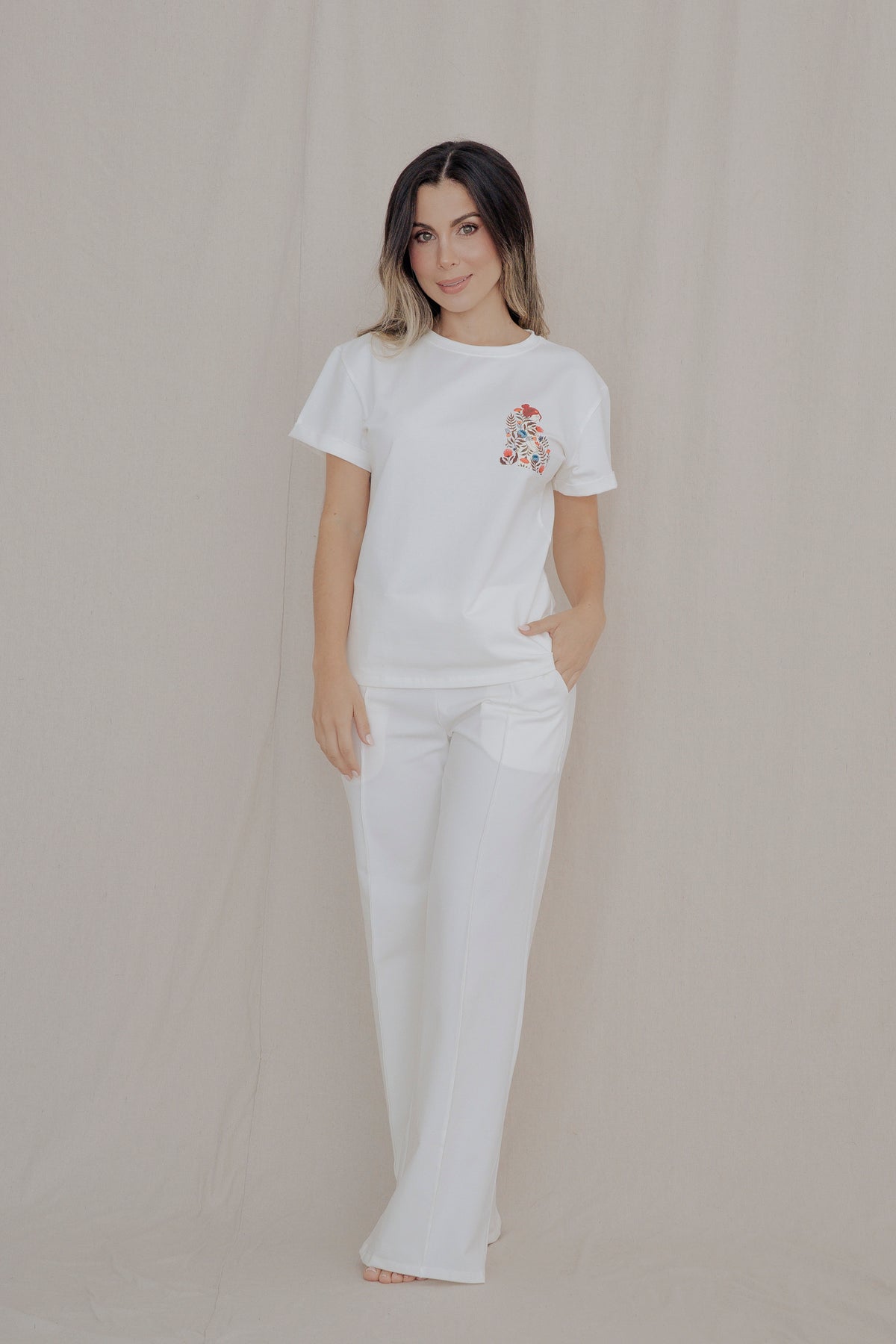Conjunto Urban Chic Blanco -Pantalón + camisa